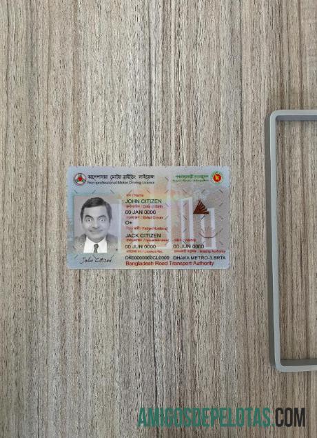 Carteira de motorista não profissional de Bangladesh fotolook frente baixar para verificação
